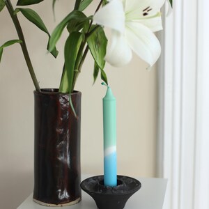 No. 54 Ocean Stearin Candles, Dip Dye, Blue Green Pastel, Handmade, Gift, Birthday, Easter, Spring image 4