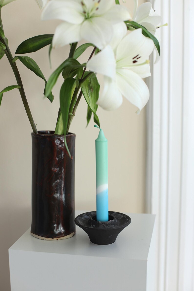 No. 54 Ocean Stearin Candles, Dip Dye, Blue Green Pastel, Handmade, Gift, Birthday, Easter, Spring image 4