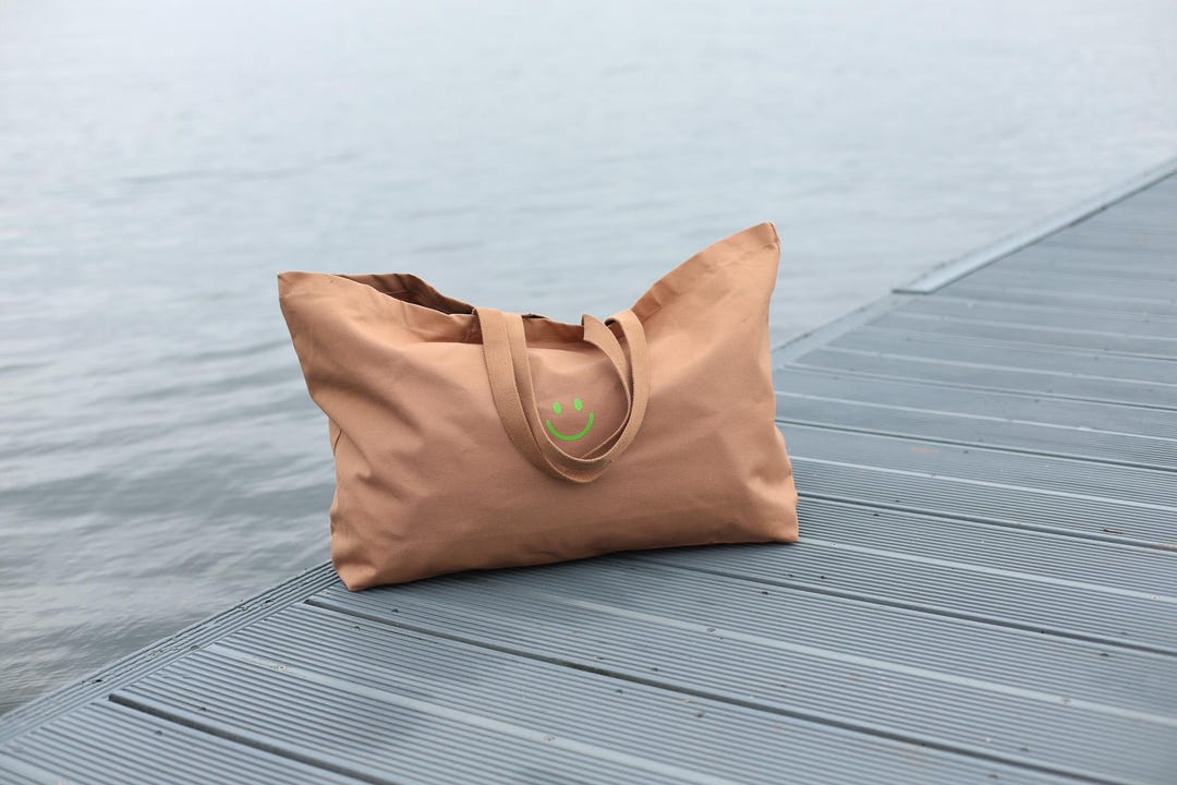 XXL Large Cotton Bag Shopper Beach Bag Smiley Oversize