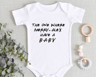 Custom 'Friends' Baby Announcement Onesie: Personalized Bodysuit