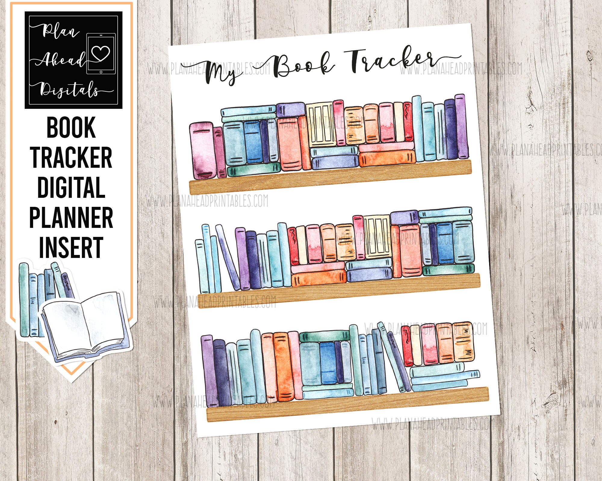 Bookshelf Monthly Reading Tracker Bullet Journal Book Tracker Bookmark  Selfmade Reading List Eco-friendly 