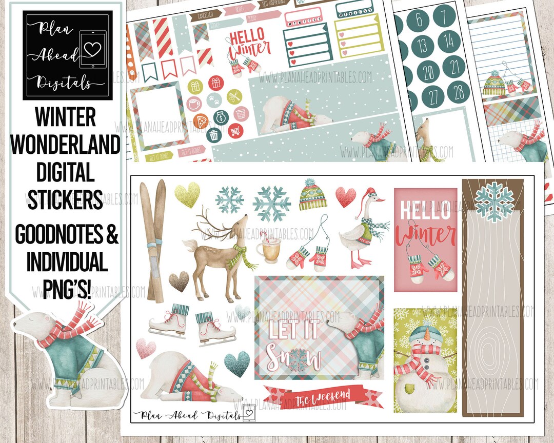 Winter Wonderland Digital Planner Stickers Goodnotes iPad - Etsy Canada