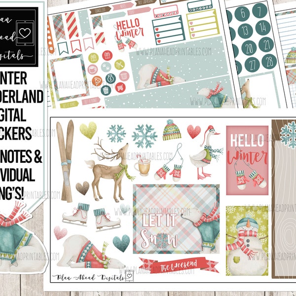 LADENSCHLUSS! Winter Wunderland Digitale Sticker | GoodNotes, iPad und Android