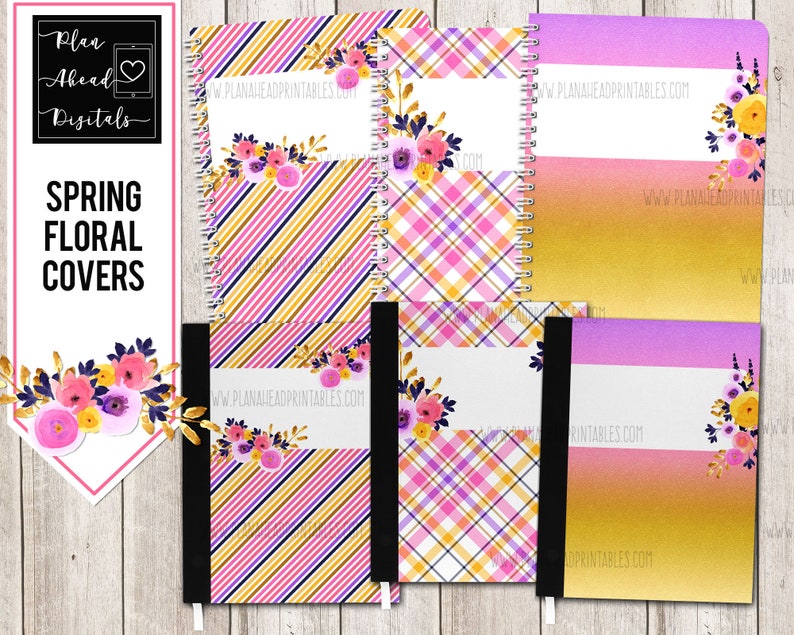 Spring Floral Digital Planner Notebook Covers Goodnotes Etsy