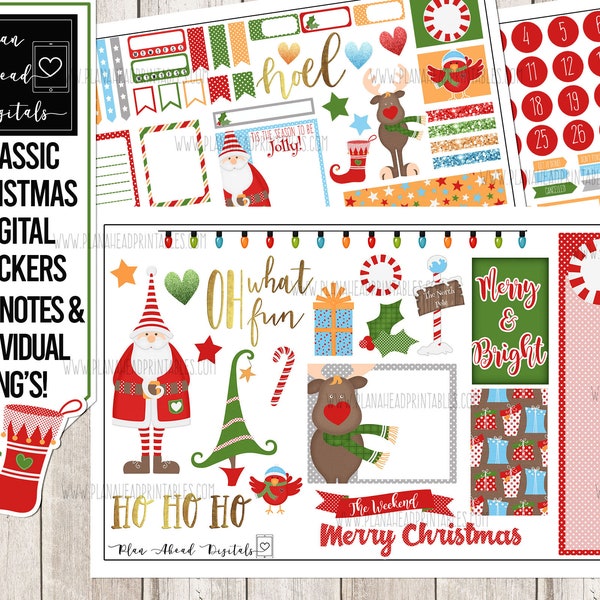 LADENSCHLUSS! Klassische Weihnachten Digitale Sticker | GoodNotes, iPad und Android