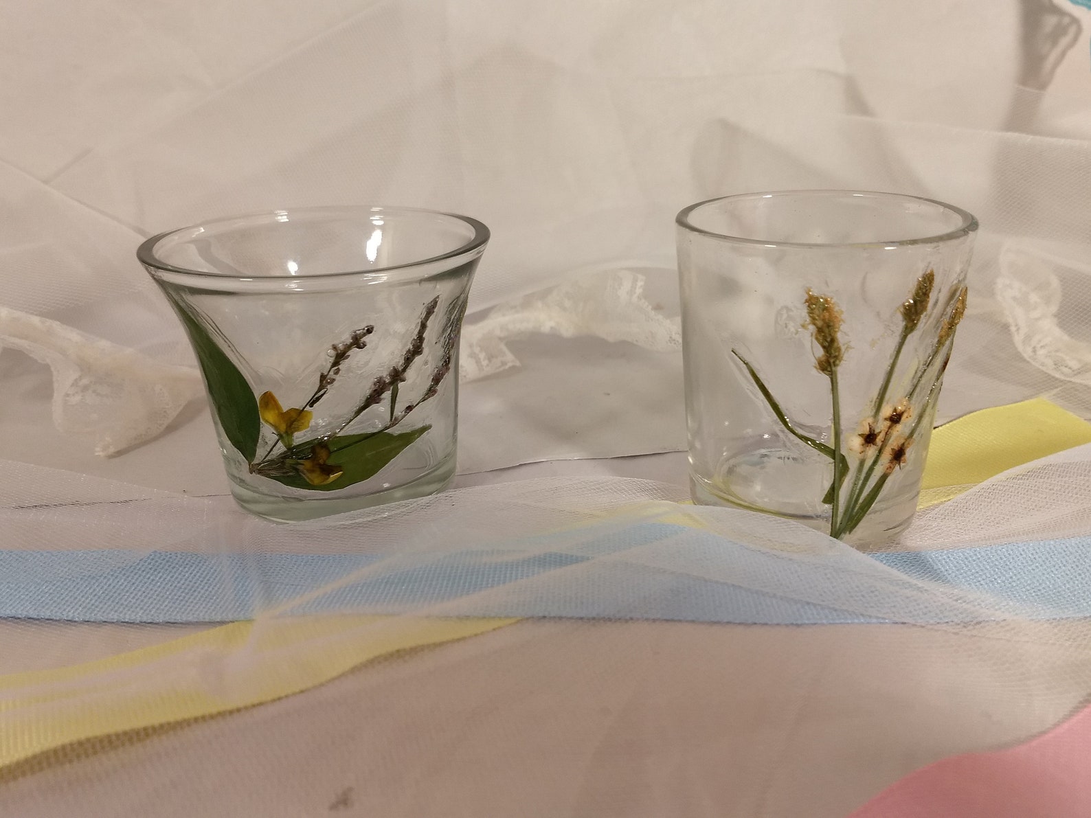 Small glass jars and vases pressed flowers waterproof Etsy