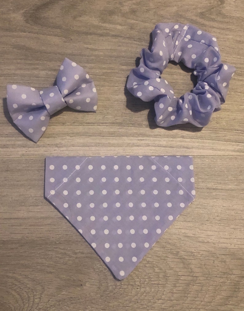 Lilac dot dog bandana