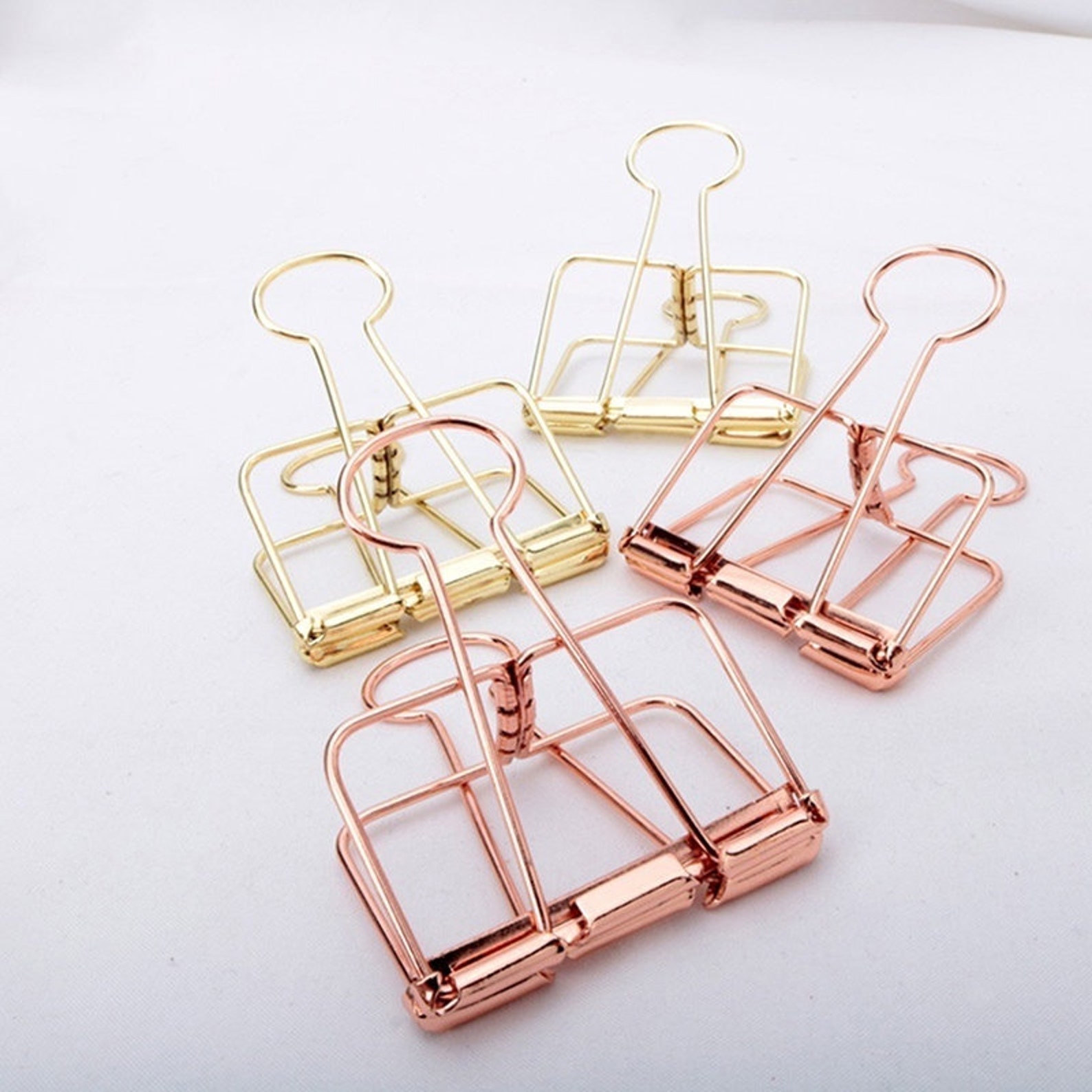 Pack of 5 Rose Gold Binder Clips Paper Clips Student/kid/ Etsy
