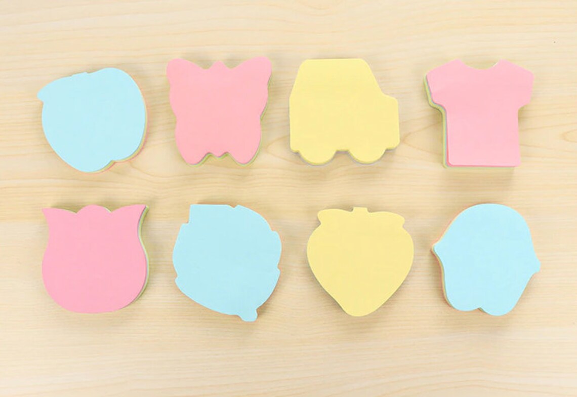 Creative Cut Colorful 100 Sheets Sticky Notes Memo Pad Etsy