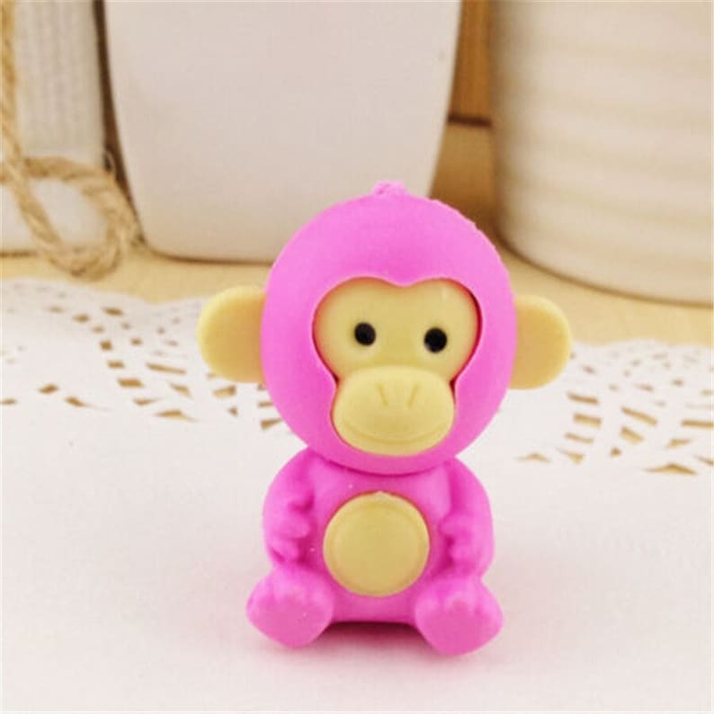 Creative Cartoon Monkey Style Eraser Student's Rubber Etsy