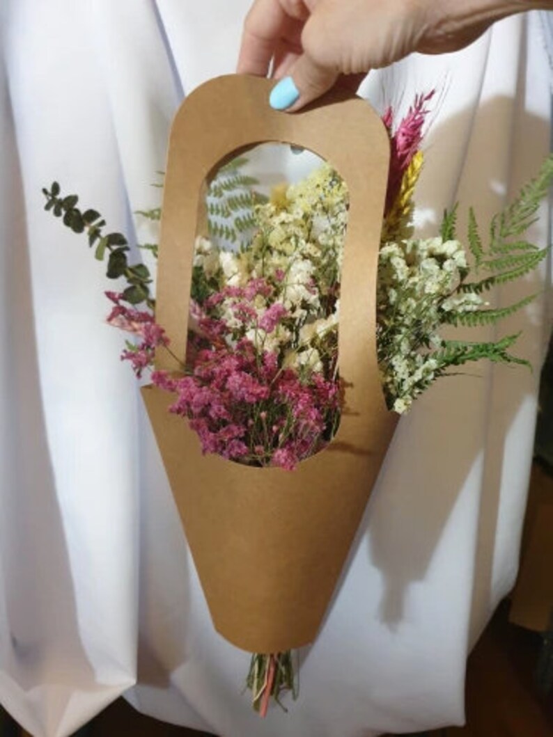 Set of 10DIY Creative Kraft Paper Flower Bags/ Bouquet With Etsy