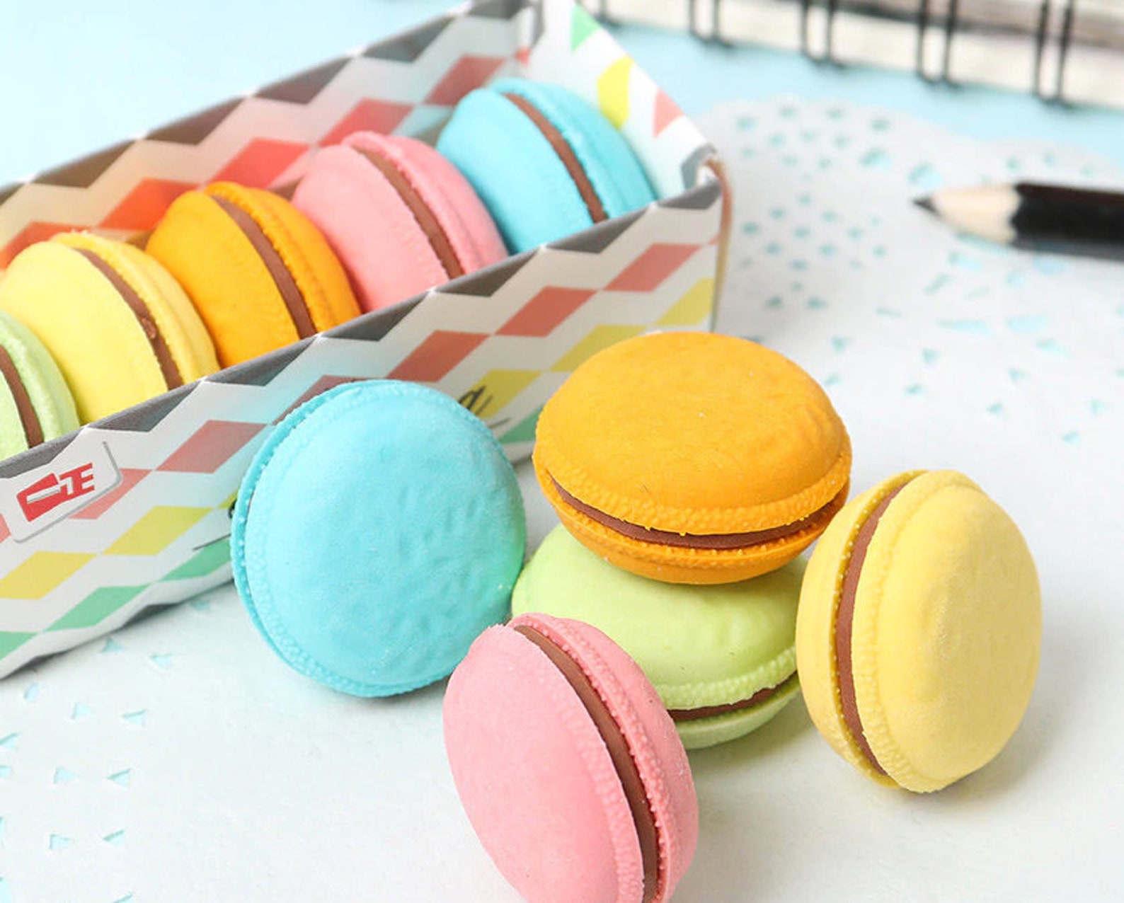 Pack of 5 Cute Candy Colors Erasers Student's Rubber Etsy