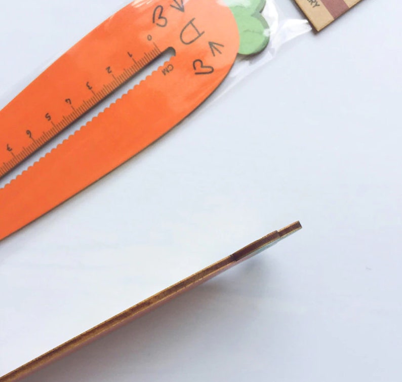 2 Pc 15 Cm Cute Carrot Wooden Ruler Student's Ruler Etsy