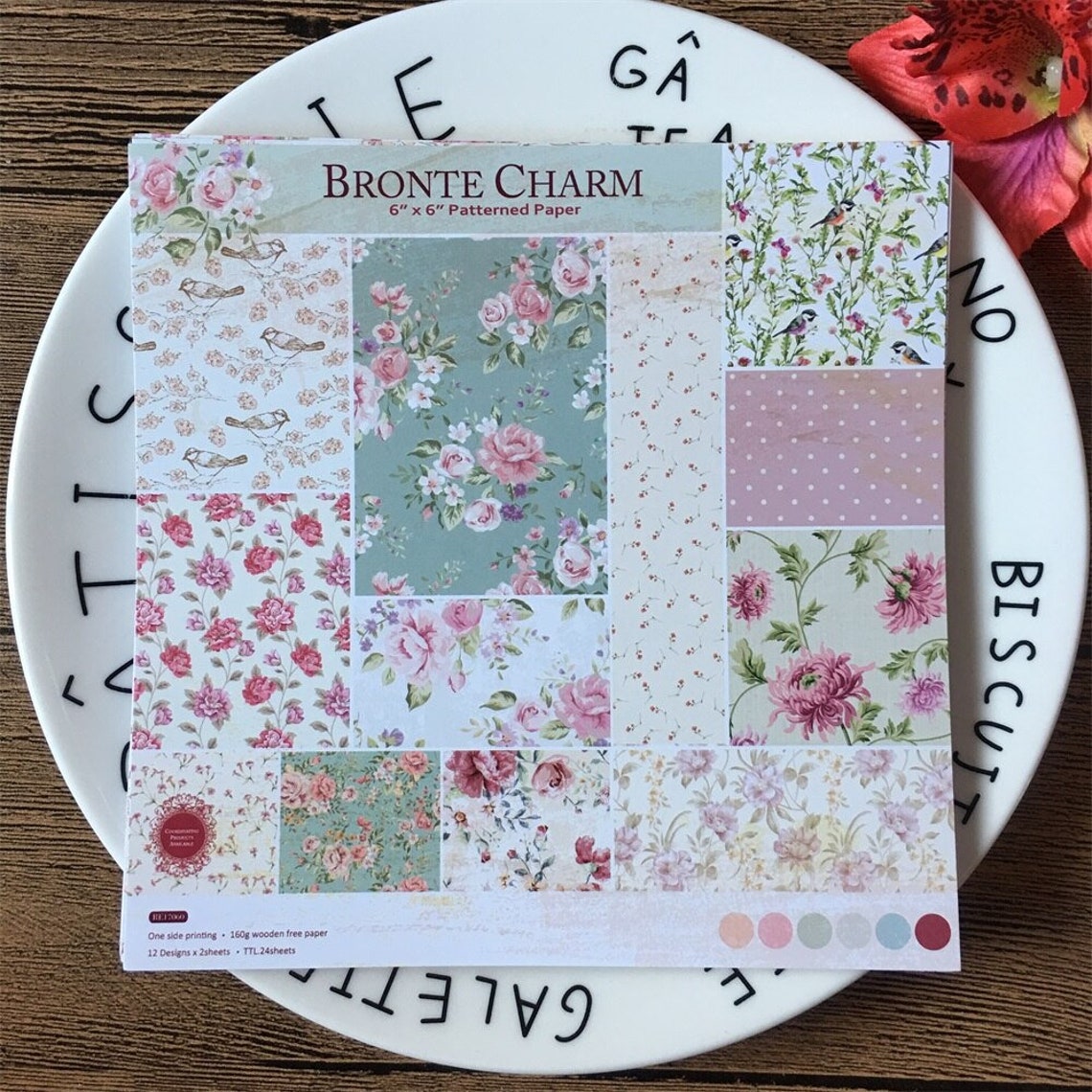 TSQZE 24 Blatt Scrapbooking Papier Set - Vintage Muster Für DIY Alben & Grußkarten