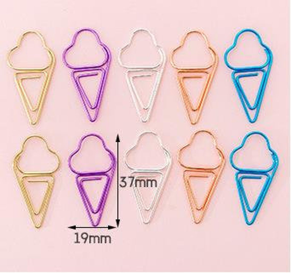 Pack of 10 Cute Colourful Metallic Paper Clips Clips Etsy
