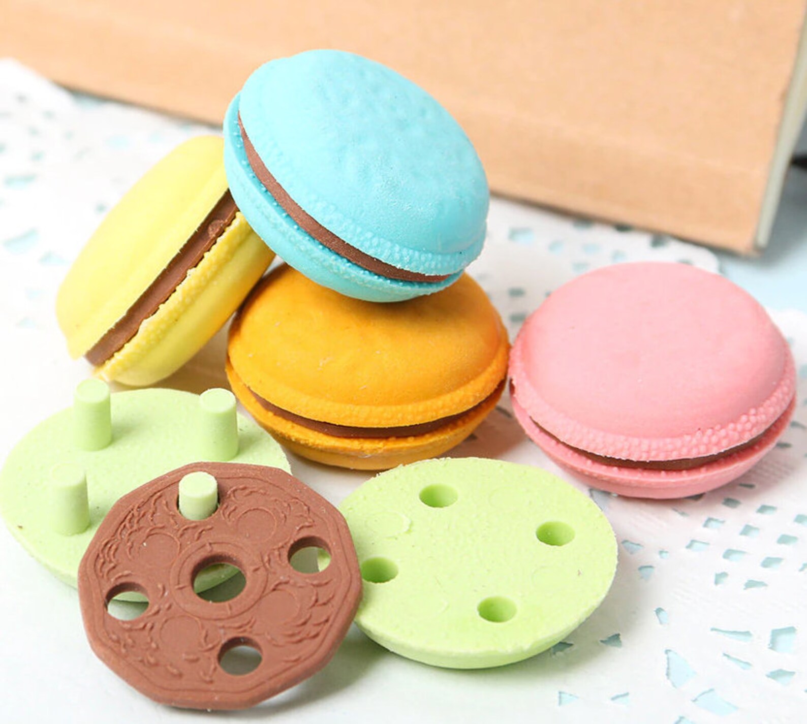 Pack of 5 Cute Candy Colors Erasers Student's Rubber Etsy