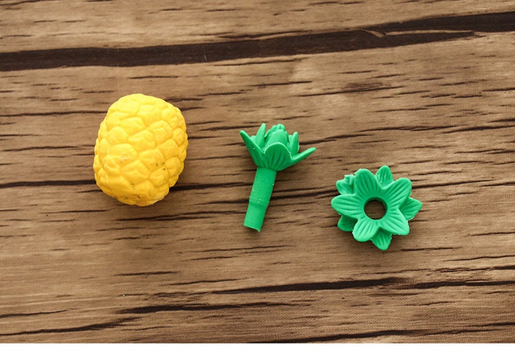 Pack of 3 Cute Pineapple Eraser Student's Rubber Etsy