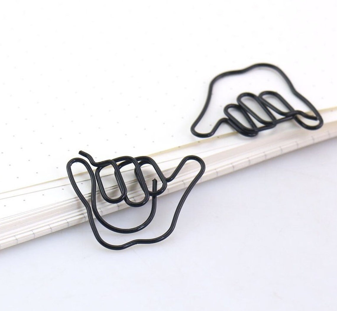 Pack of 20 Hand Shaped Metal Clips Paper Clips Student/kid/ Etsy
