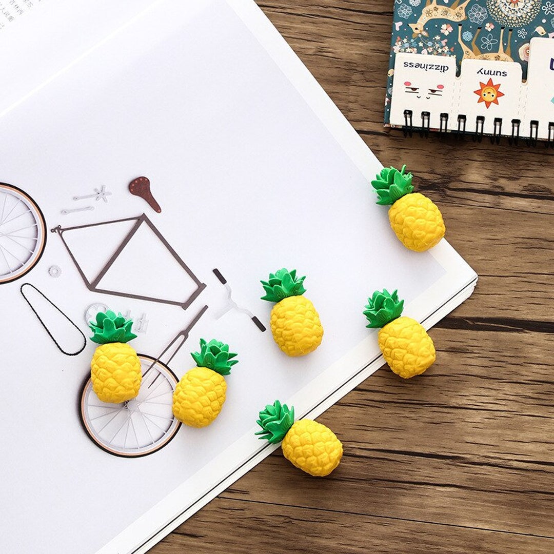 Pack of 3 Cute Pineapple Eraser Student's Rubber Etsy