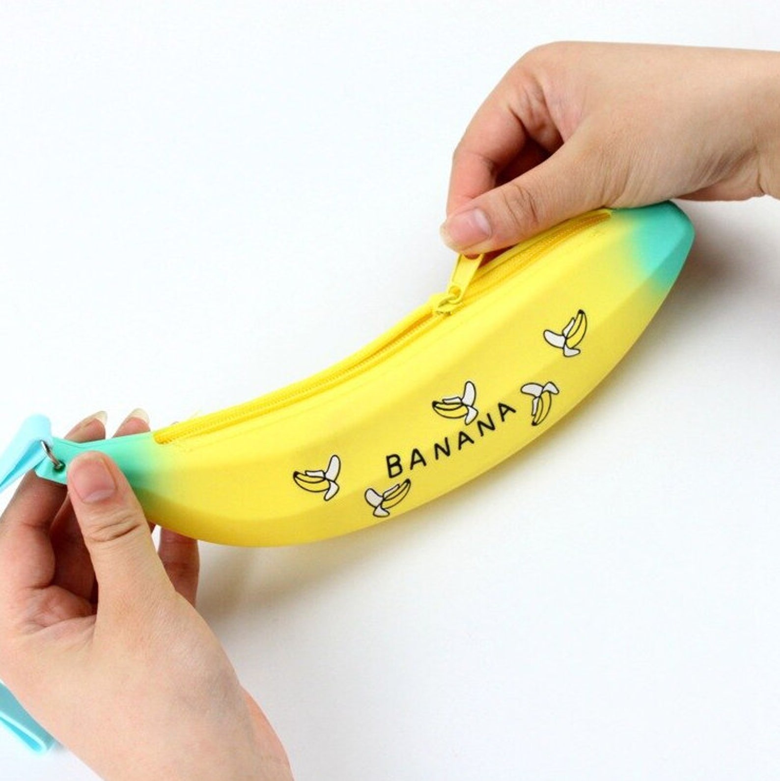 Creative Cute Banana Zipper Pencil Case Rubber Pencil Etsy