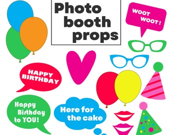 Photo Booth props, Party Props, Birthday, Instant download, Printable