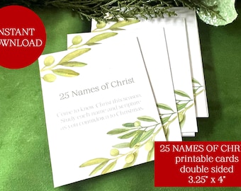 Names of Christ, Christmas advent, garland, printable cards, Book of Mormon, KJV