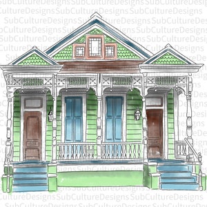 Casa de espingarda dupla estilo Nova Orleans