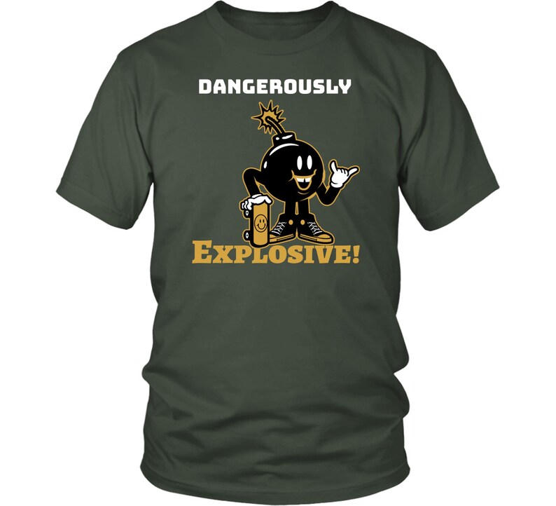 Skater Bomb Funny Fashion Black T-Shirt Shirt Tee Unisex Dangerously Explosive