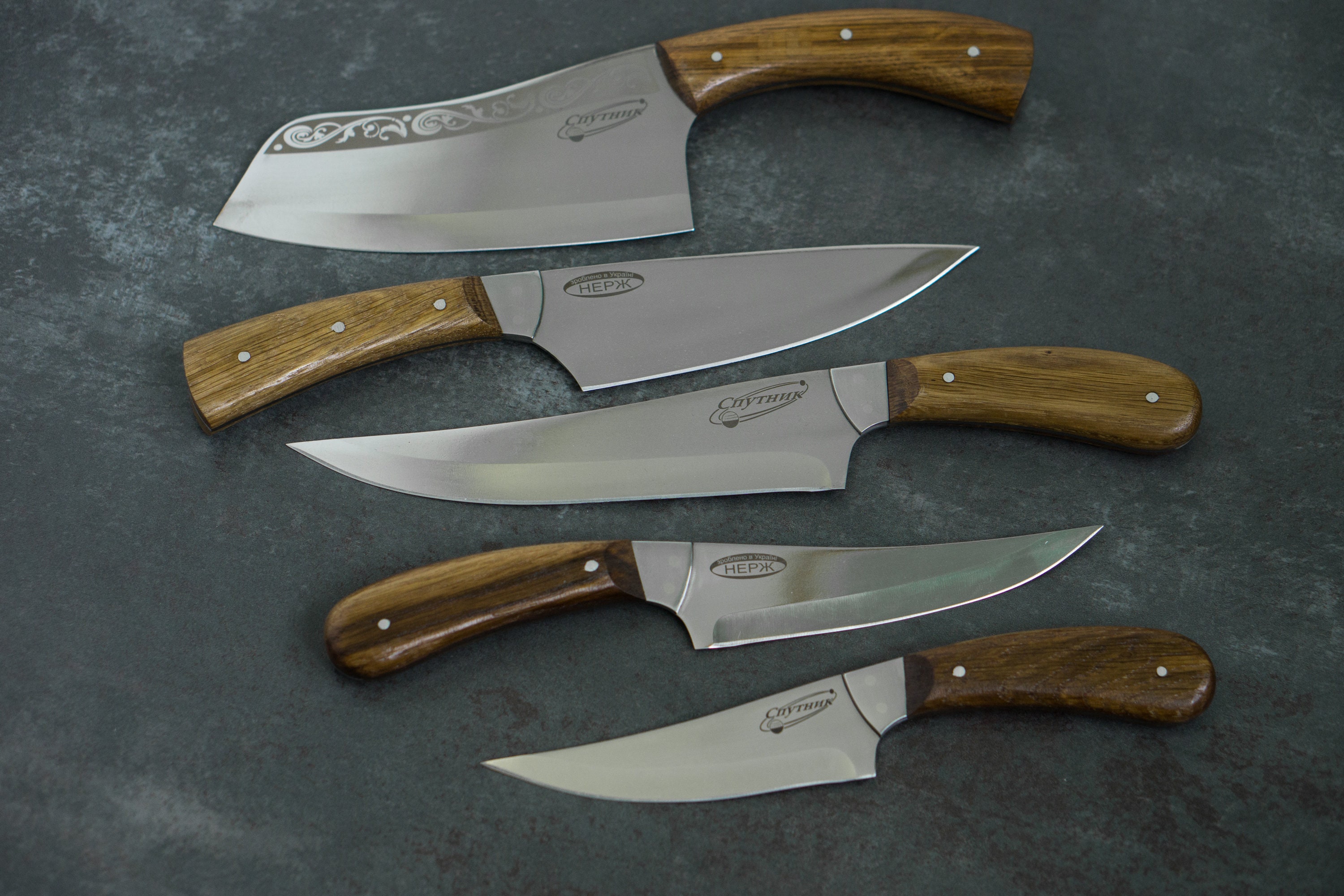 Personalized Kitchen Knife Set Engraved Butcher Knife Knives | Etsy