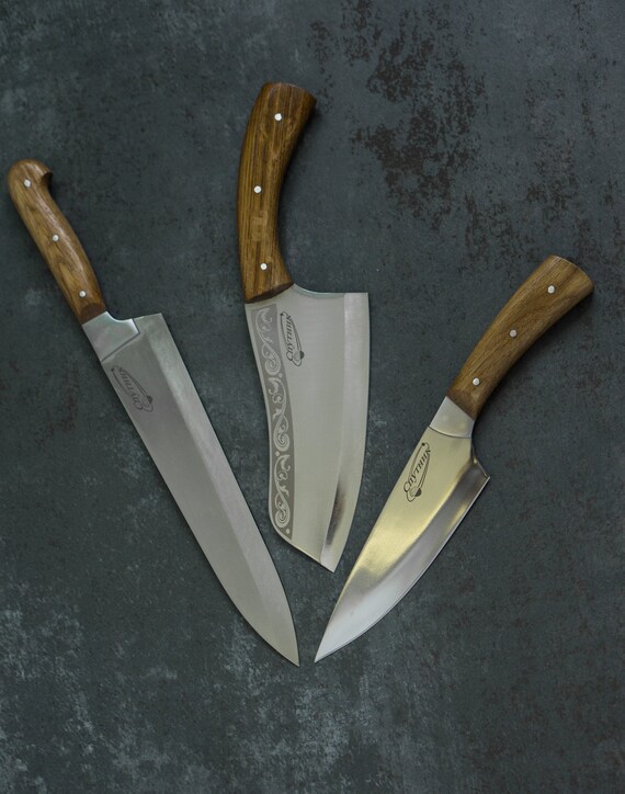 Handmade Kitchen Knife Set Custom Chef Knife Personalized Etsy