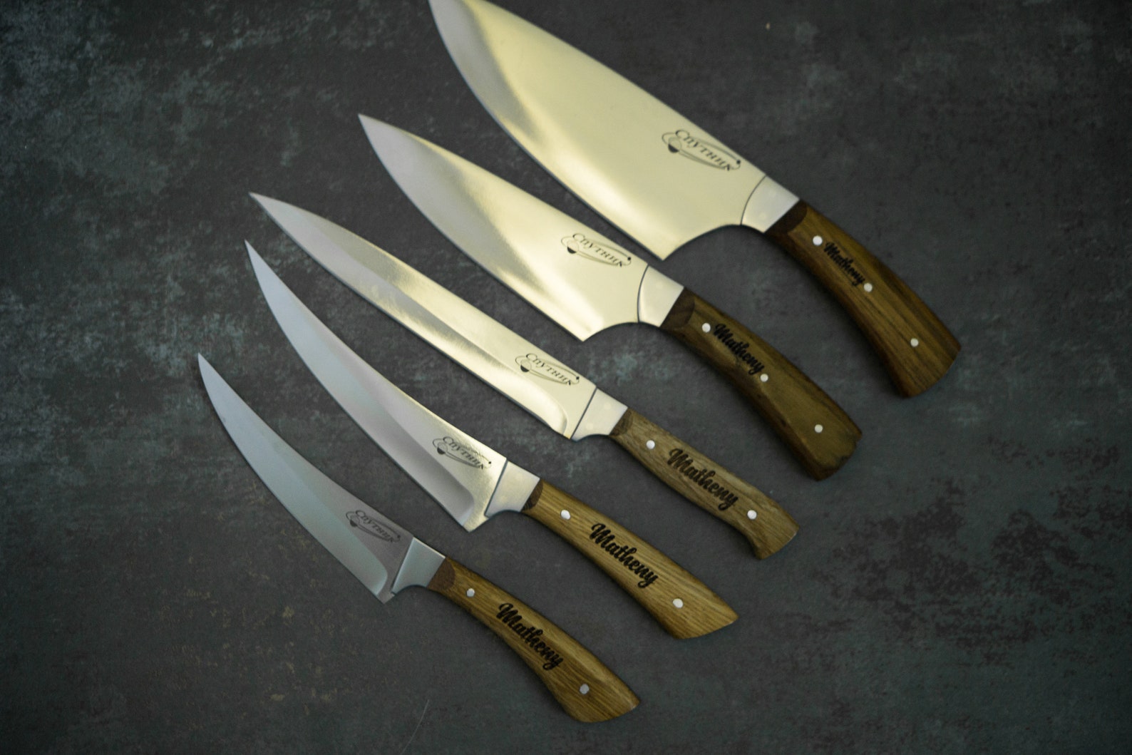 Professional Kitchen Knife Set Engraved Chef Knife Meat Etsy