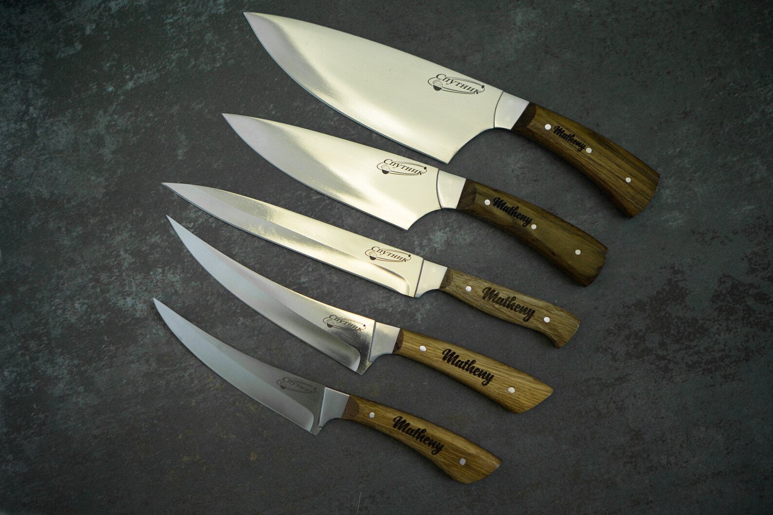 Professional Kitchen Knife Set Engraved Chef Knife Meat Etsy