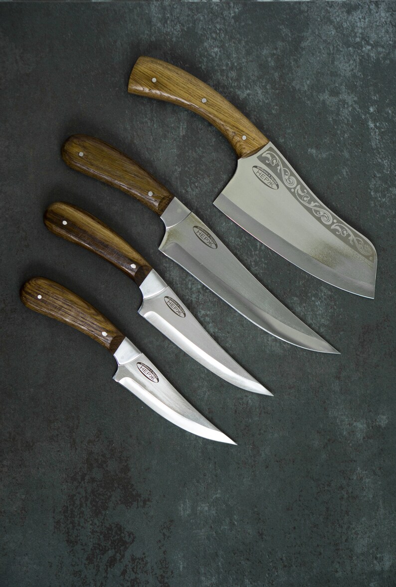 Personalized Kitchen Knife Set Butcher Knife Engraved Knife Etsy