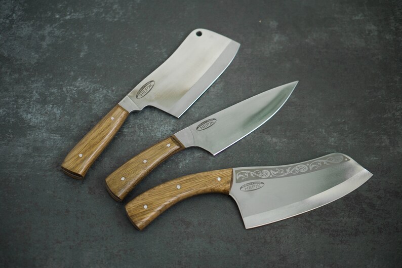 Personalised Kitchen Knife Set Engraved Chef Knife Fixed Etsy