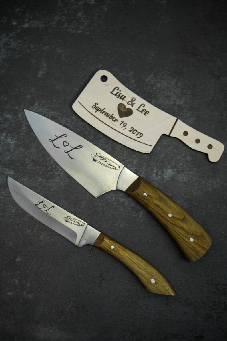 Personalised Kitchen Knife Set Engraved Chef Knife Custom Etsy