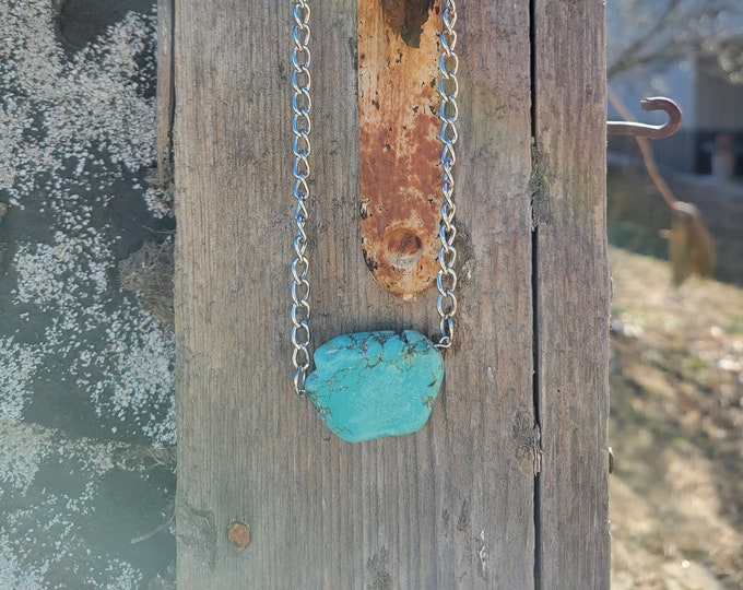 Turquoise slab necklace