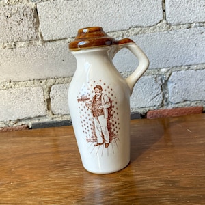 HAB Crocks Shaker, Poteries, Canadienne, Céramique, Petite cruche brune, vintage, Grès, Beauceware, Québec