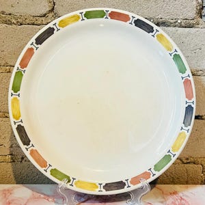 Set of two Duraline Dinner Plates, Grindley, Carnival, Restaurant Ware, Vitrified, England, Ironstone, Hotelware