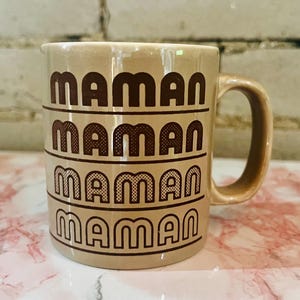 Tazza da caffè Kiln Craft, tazza vintage Maman, regalo per la mamma