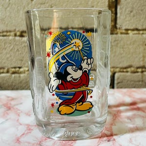 Mickey Mouse Glass, Vintage Disney, McDonalds, Millenium, Epcot, Collectible Drinking Glass, 2000