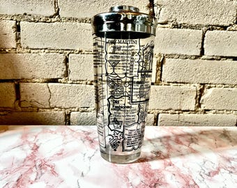 Coctelera con receta vintage: Artículos de bar retro, decoración de los locos años 20