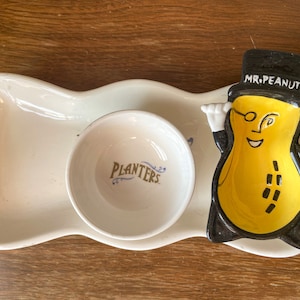 Planters Peanuts Vintage Snack Tray and Bowl Set