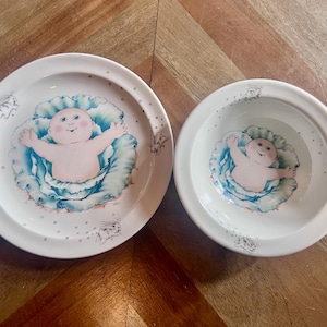 Bol et assiette vintage pour enfants Cabbage Patch Kids