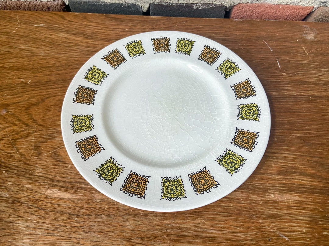 Set of Two, Myott Aztec, Dessert Plates, 60s, 70s, English Ironstone ...