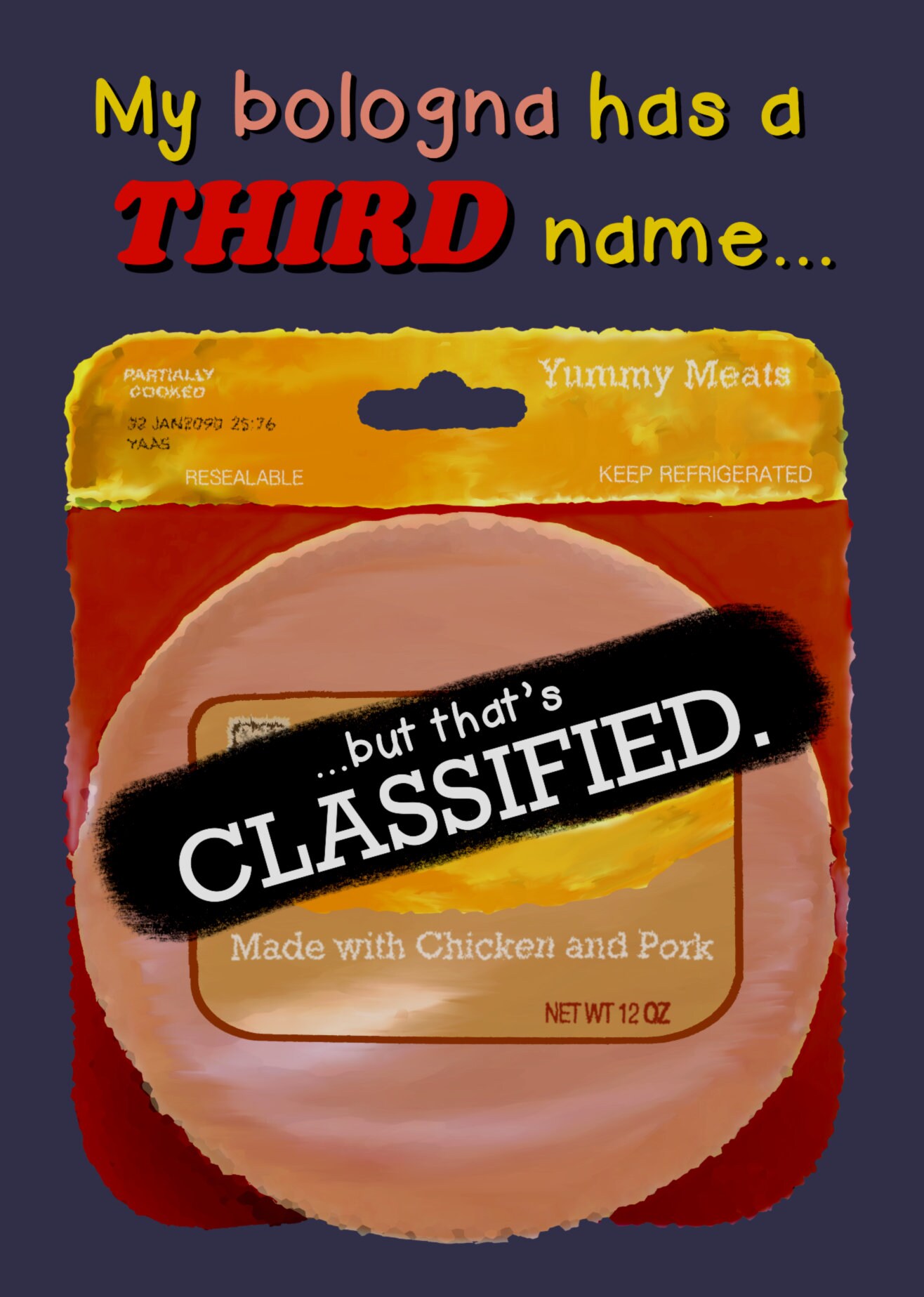 Humor Shirt My Bologna has a Third Name Men's TShirt Etsy