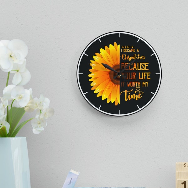 Horloge murale en acrylique tournesol Dispatcher