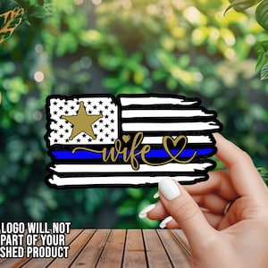 Sheriff Star Wife Thin Line Flag - Police Wife - LEO Wife - Vinyl Decal - Window Decal - Car Decal - Window Sticker