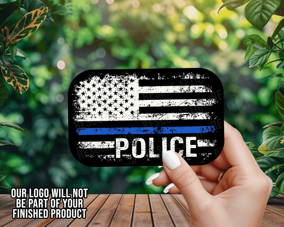 Blue Line Police Flag Decal - Vinyl Decal - Window Decal - Car Decal ...