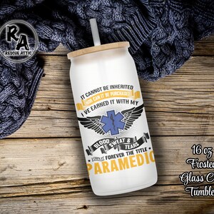 Paramedic Star of Life Glass Can Mug - Caduceus - EMT - Paramedic - First Responder