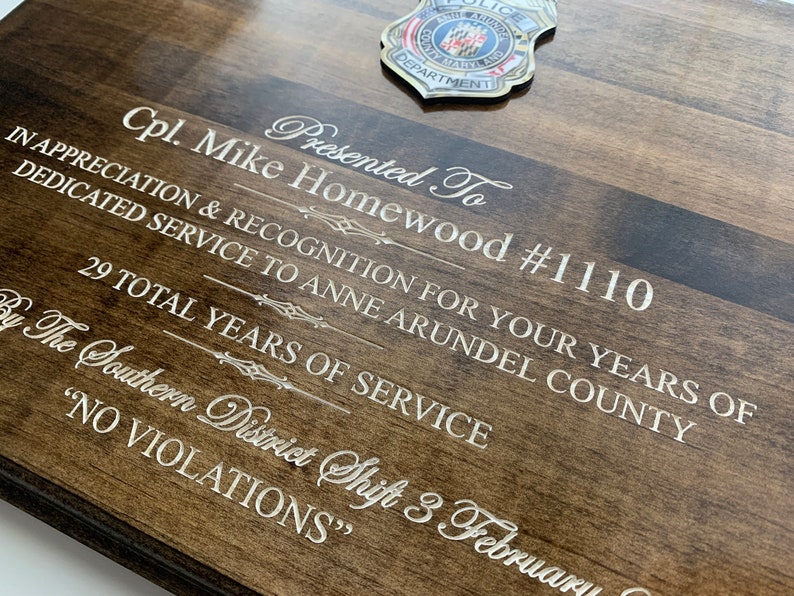 Retirement Plaque Retirement Gift Years of Service Thank Etsy